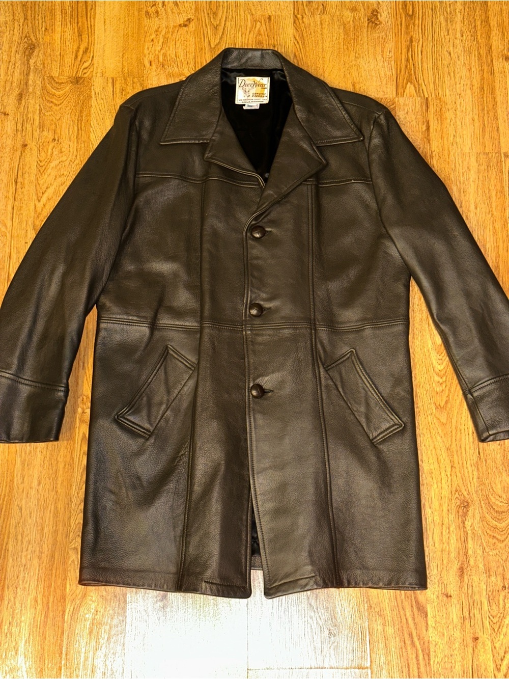 VTG Deer Wear Brand Mid Western Sport Togs Deerskin Leather Coat Jacket Men 48